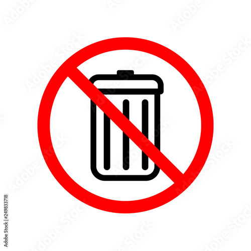 Do not throw away, red forbidden sign on white