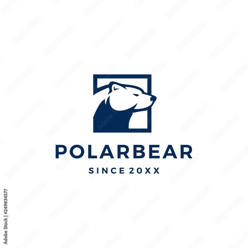 polar bear logo vector icon illustration