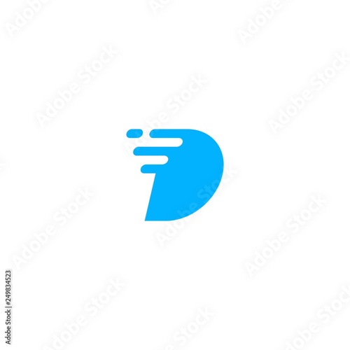 d letter dash digital fast logo vector icon