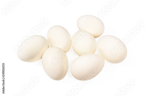 Eggs chicken white. Isolated on a white background.