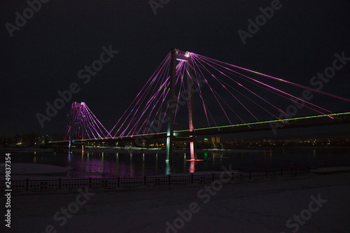 Russia, Krasnoyarsk, February 2019: Vinogradovsky Bridge. photo