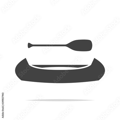 Valokuva Native american boat and paddle icon vector isolated