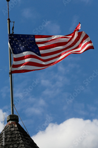 American flag waving in the wind