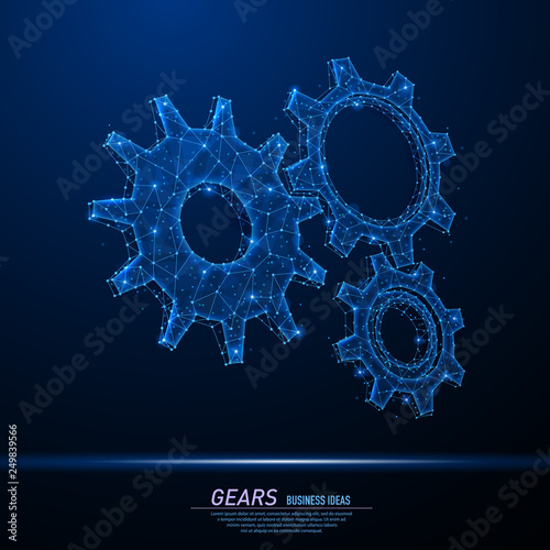 Abstract polygonal light of Gears