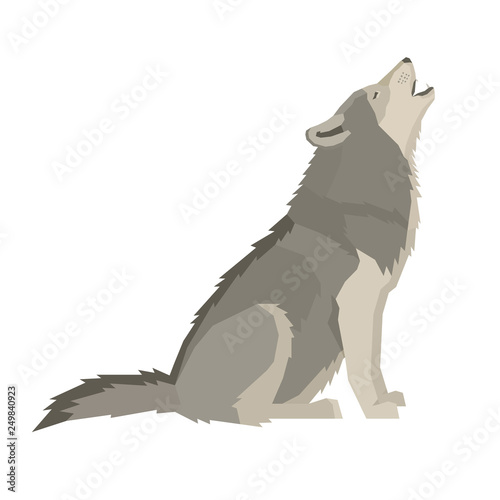 Wolf Forest WildLife Vector animals Geometric style