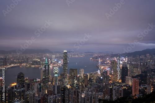 Night view from Lugard Road  Hong Kong 