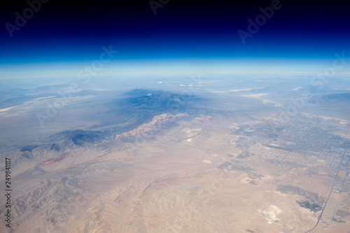 High altitude  aerial view of the western United States