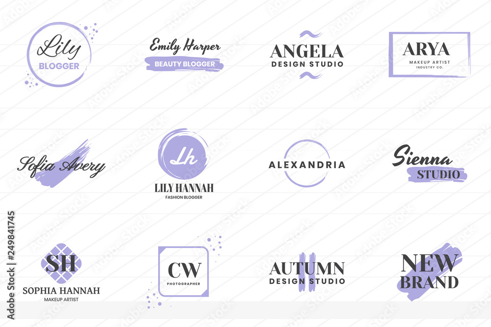 Fototapeta premium Feminine Vintage Retro Vector Logo for banner