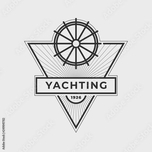Yachting club logo set. Yachting, yahct club logo set with boad, sail. Yacht sport. Vector illustration.