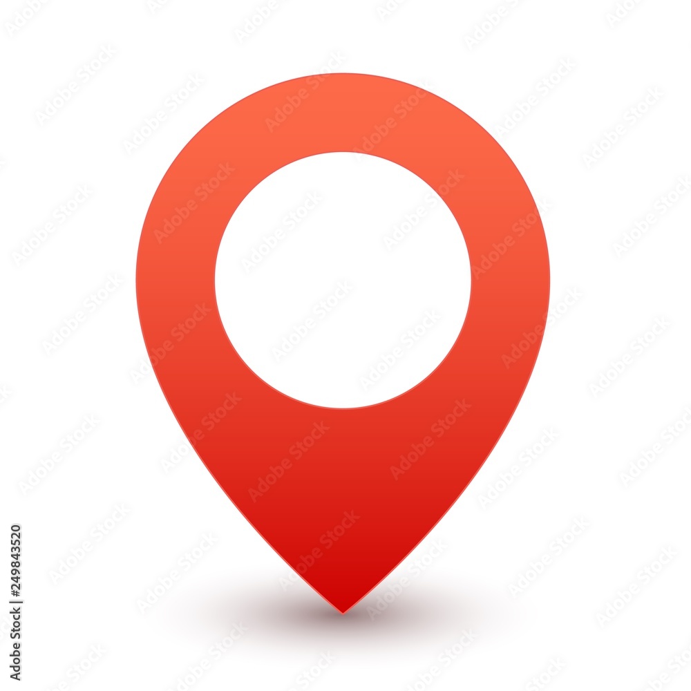 Gps red pin. Map marker or travel symbol vector icon on white background  Stock Vector | Adobe Stock