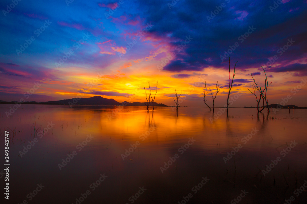An abstract background of colorful, evening sky on the lake, beautiful in nature, with an artistic beauty. An abstract background of colorful, evening sky on the lake, beautiful in nature, with an artistic beauty.