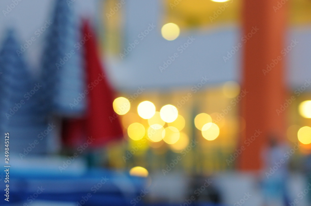 Folded parasols.  The background is not sharpness, bokeh