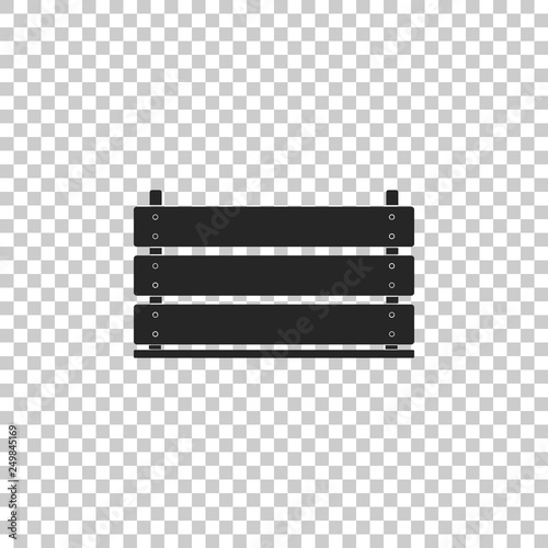 Wooden box icon isolated on transparent background. Grocery basket, storehouse crate. Empty wooden container for vegetables, products. Flat design. Vector Illustration