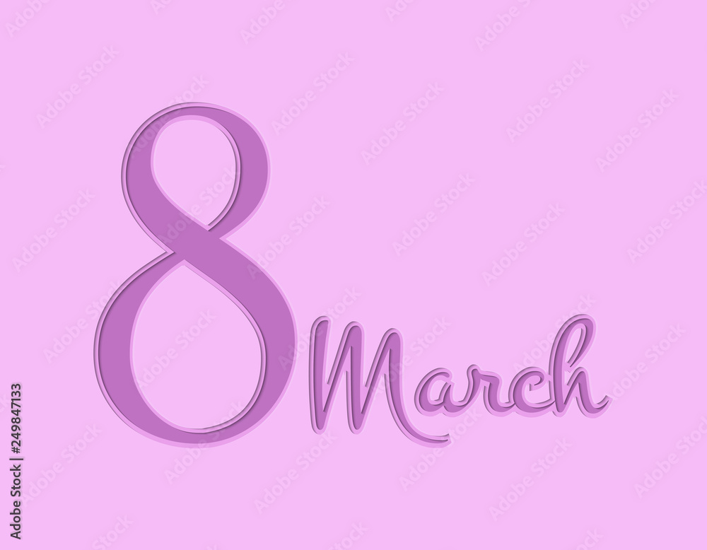 International women's day poster, March 8th postcard, holiday background vector illustration