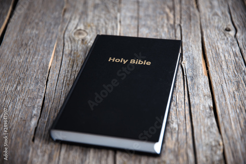 Holy Bible on table