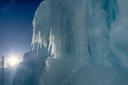 sunburst on frozen ice 