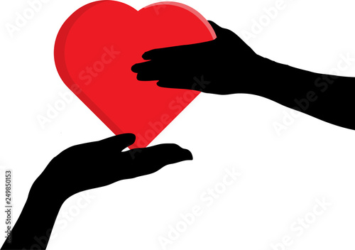 Manos dando un corazón, representa transplante. 