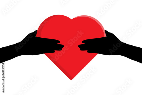 Manos dando un corazón, representa transplante. 