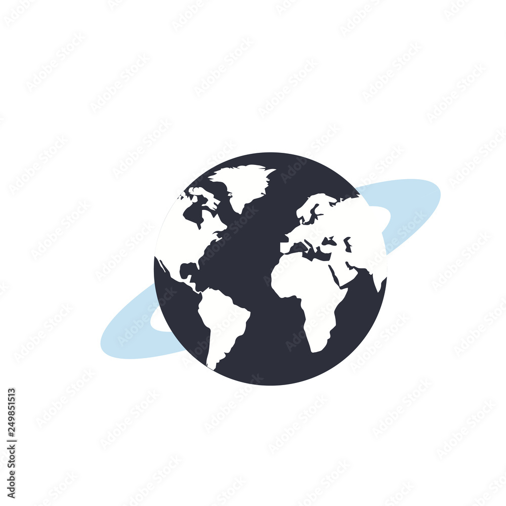Naklejka premium earth icon symbol in flat style
