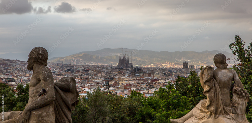 Barcelona cityscape including the Sagrada Familia