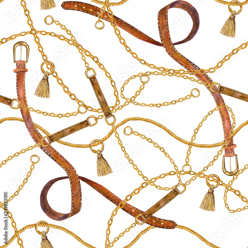 Golden chain glamour seamle...