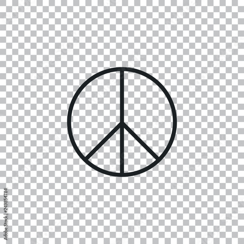 Peace sign icon isolated on transparent background. Hippie symbol of peace. Flat design. Vector Illustration