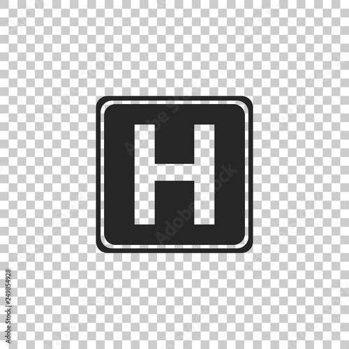 Hospital sign icon isolated on transparent background. Flat design. Vector Illustration