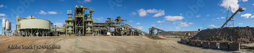 Panoramic view of a copper mine head with equipment in NSW Australia