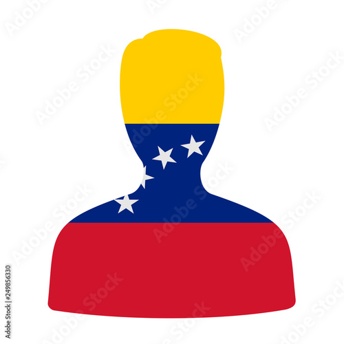 Man with flag of Venezuela. Vector illustration