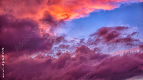  Texture of bright evening sky during sunset