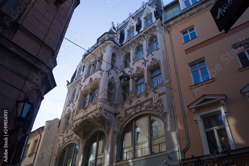 facade of an old building in Riga, Latvia