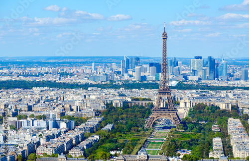 Scenic view from above on Eiffel Tower, Champ de Mars, Paris, France