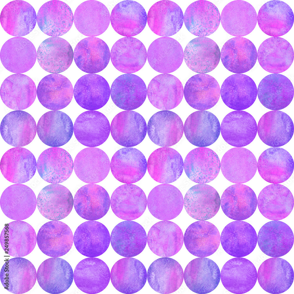 Abstract watercolor background with colorful circles on white.