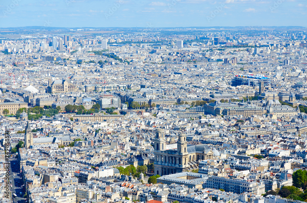 Scenic view from above on Paris, France
