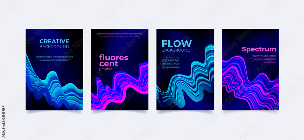 Neon color wave pattern. Trendy cover background template. Flyer, poster, brochure.. Vector eps 10 design