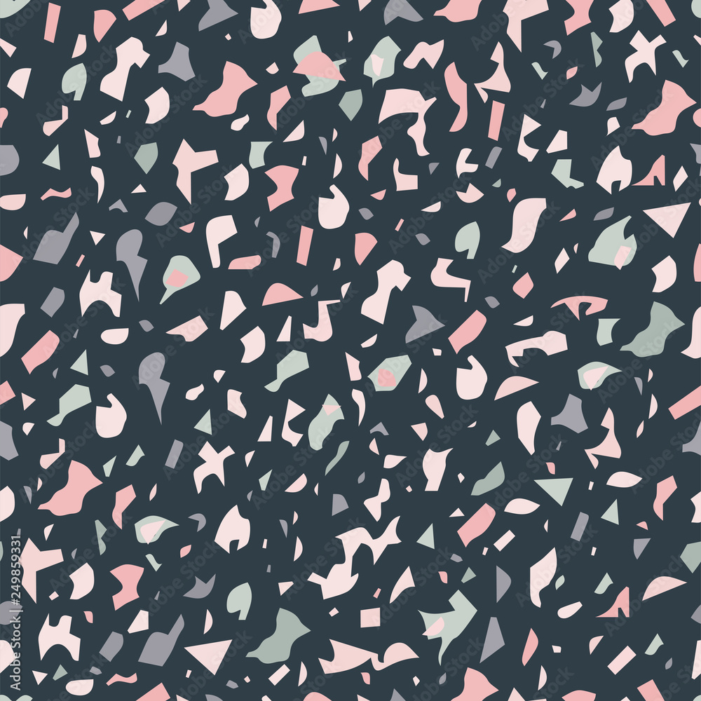 Obraz premium Terrazzo floor, marble surface, seamless pattern, vector illustration