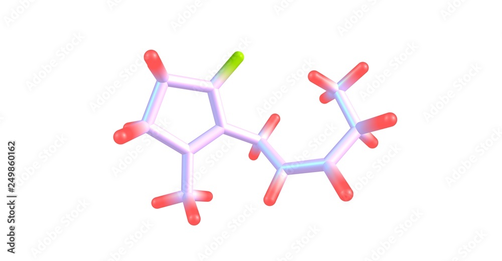 Jasmone molecular structure isolated on white Jasmone molecular structure isolated on white