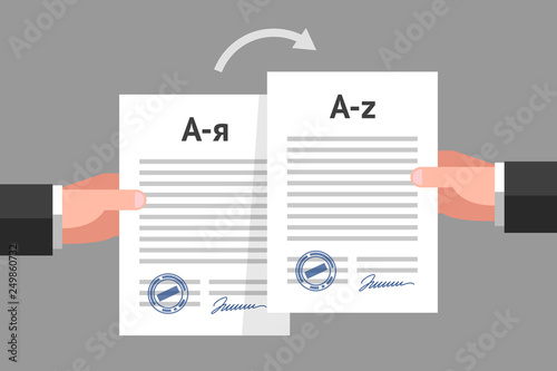 Documents translation concept