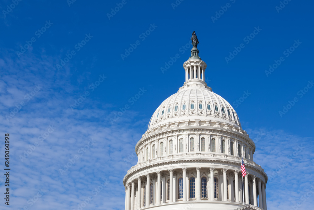  Capitol USA Building.  Dome close-up. United States Congress.  Washington DC. USA