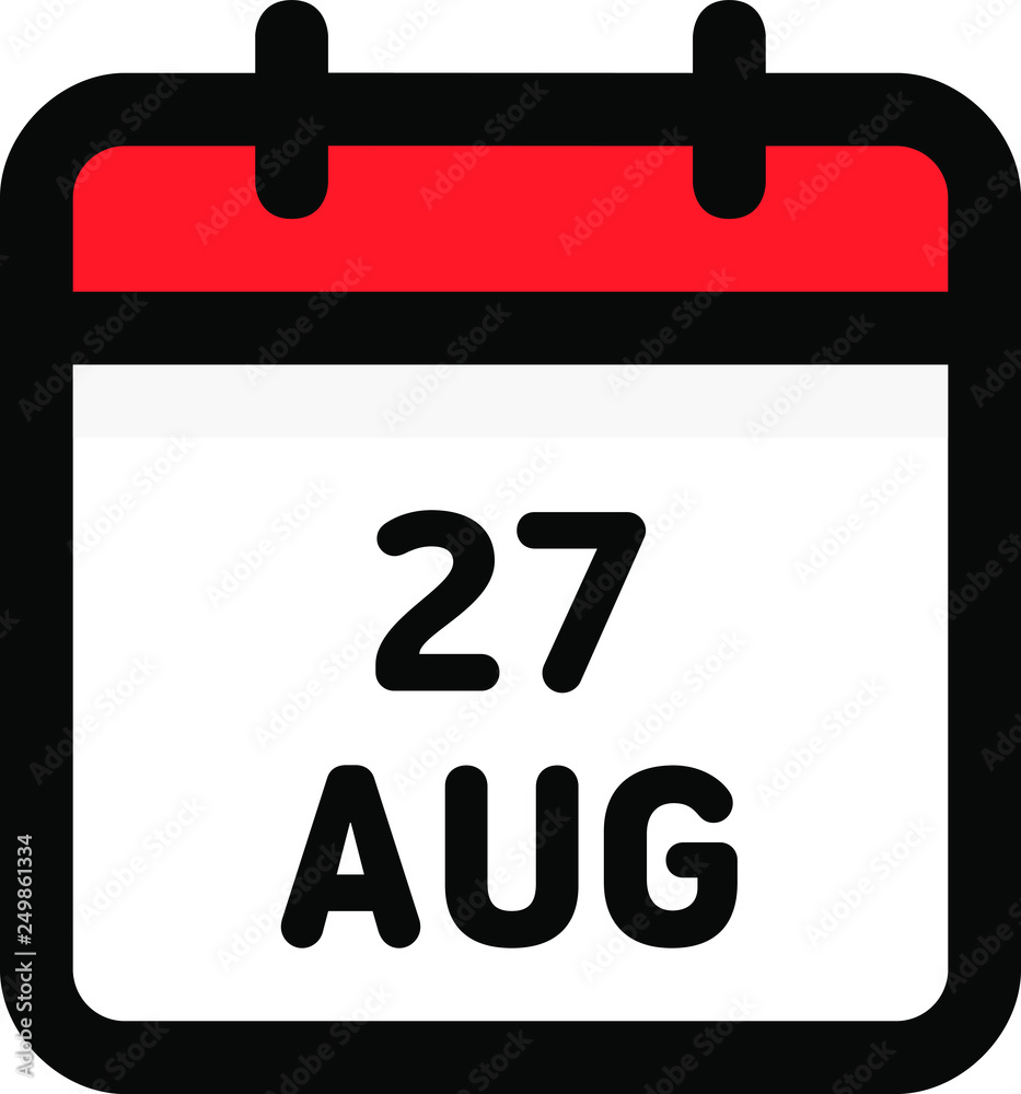27. August - Calendar Icon - Vector Illustration - Vector 27. August - Calendar Icon - Vector Illustration - Vector
