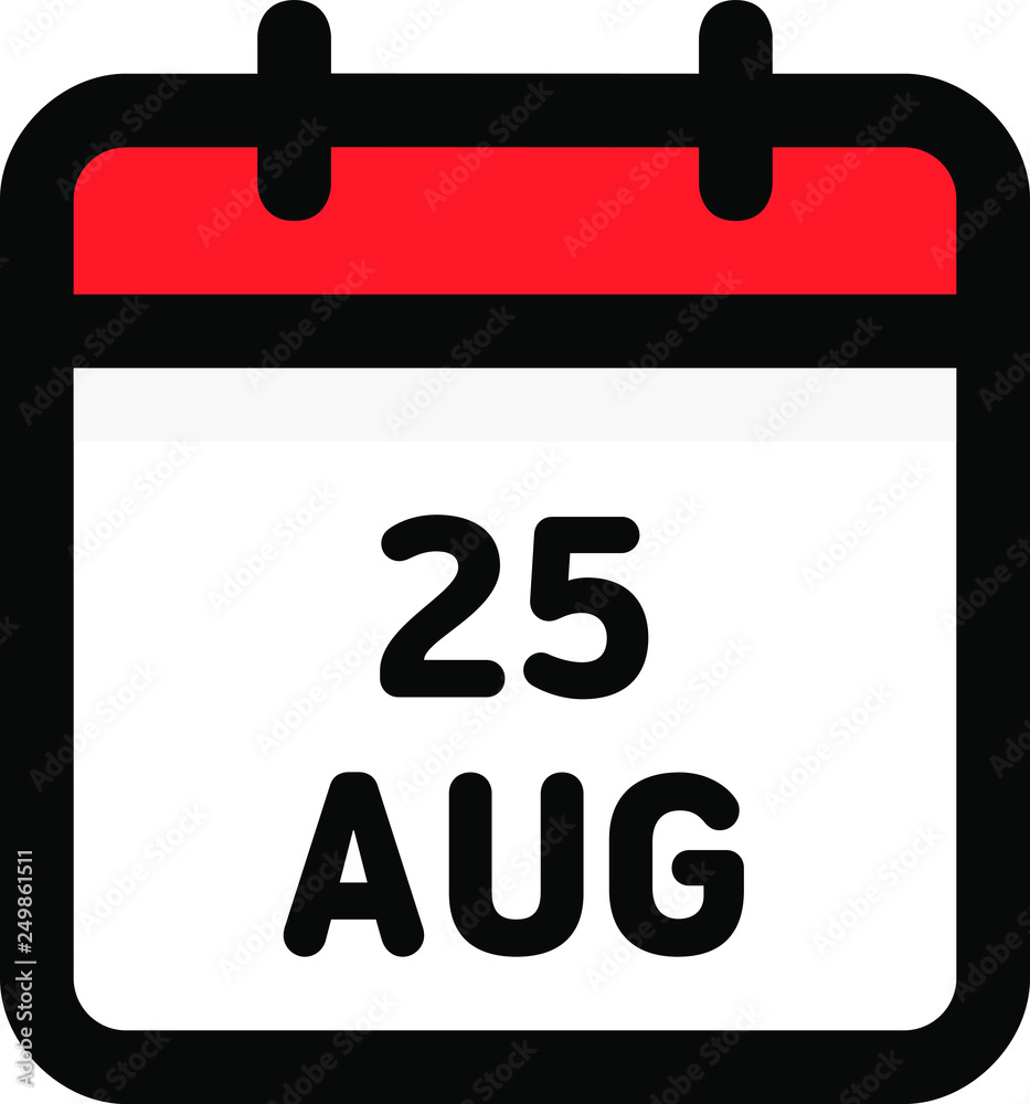 25. August - Calendar Icon - Vector Illustration - Vector 25. August - Calendar Icon - Vector Illustration - Vector