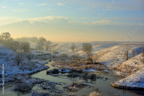 Winter river near Issyk in Almaty region © Colobus