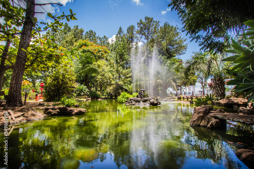 This traditional ande beautiful japanese garden is located in brazilian Caldas Novas City