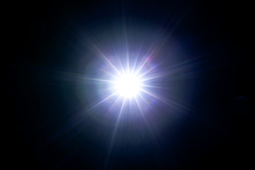 light flare special effect in dark black