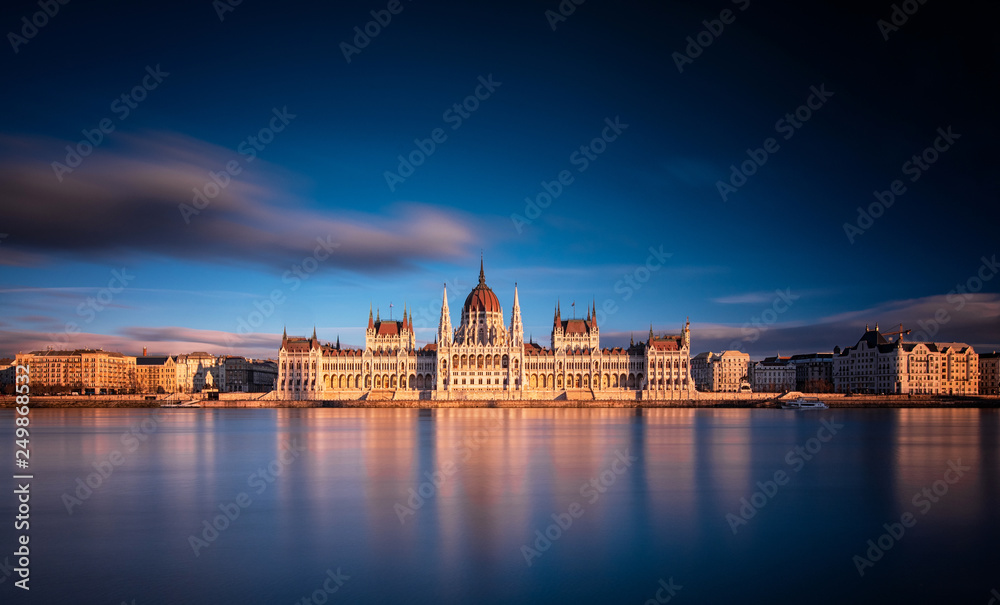 The Hungarian Parliament in sunset The Hungarian Parliament in sunset