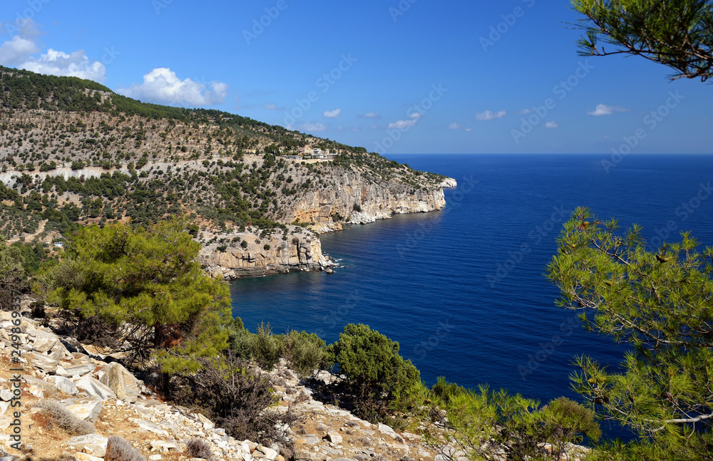 Greece, Tassos island. Sea, mountains, beautiful sunny day
