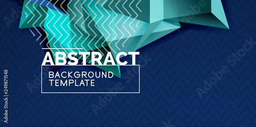 Fototapeta Naklejka Na Ścianę i Meble -  Color geometric abstract background, minimal abstraction design with mosaic style 3d shape