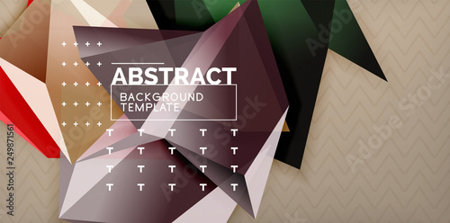 Fototapeta Naklejka Na Ścianę i Meble -  Color geometric abstract background, minimal abstraction design with mosaic style 3d shape