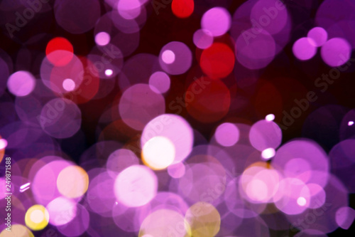 colorful circles bokeh of light abstract background with nightlife