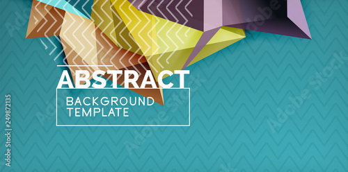 Fototapeta Naklejka Na Ścianę i Meble -  Color geometric abstract background, minimal abstraction design with mosaic style 3d shape